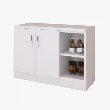 Pantofar cu 2 usi, H90 x L80 x A40 cm, Culaore Alb, Pal 18mm [3]