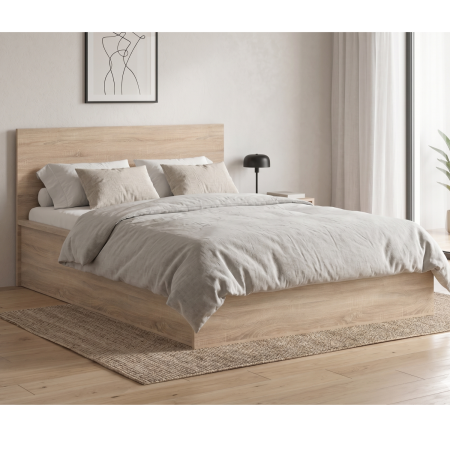 PROMOTII - Pat 160 x 200 cm, Pal 18mm, Culoare Sonoma