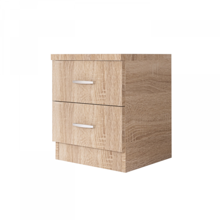 Set 2 Noptiere cu 2 sertare, H50 x A45 x L50 cm, Culoare Stejar Sonoma, Material PAL 18mm [1]
