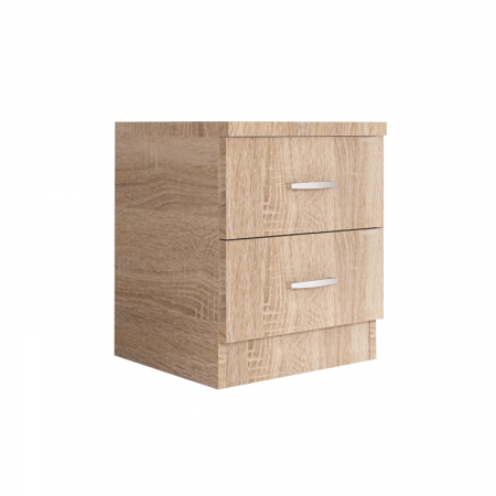 Set 2 Noptiere cu 2 sertare, H50 x A45 x L50 cm, Culoare Stejar Sonoma, Material PAL 18mm [2]