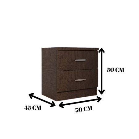 Set 2 Noptiere cu 2 sertare, H50 x A45 x L50 cm, Culoare WENGE, Material PAL 18mm [1]