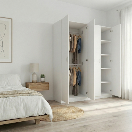 Set Dormitor Kim, Pal 18mm, Culoare Alb Mat [1]