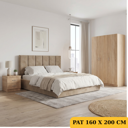 Set Dormitor Tivoli, Material Pal 18mm, Culoare Stejar Sonoma [1]