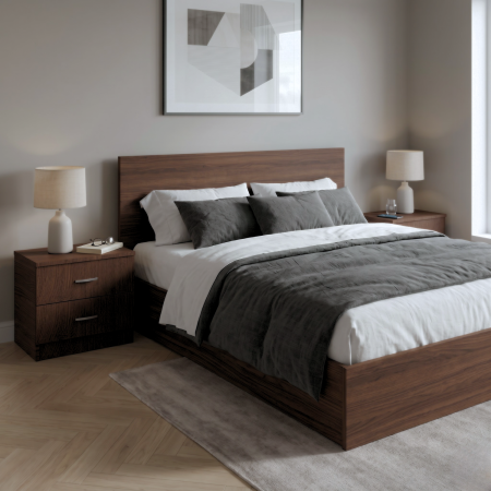 Paturi - Set dormitor Wenge cu pat 120 × 200 cm și două noptiere
