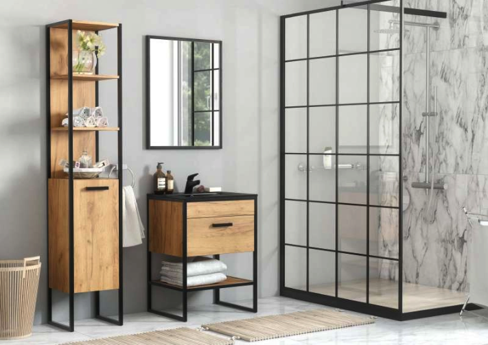 idei amenajare baie stil industrial