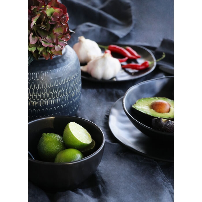 Farfurie Organic 26x2x26 cm, Gresie Ceramică Negru - Kare Design [4]