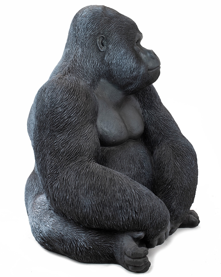 Decorativ de Podea Gorilla Xl 60x55x76 cm, Plastic Negru - Kare Design [2]