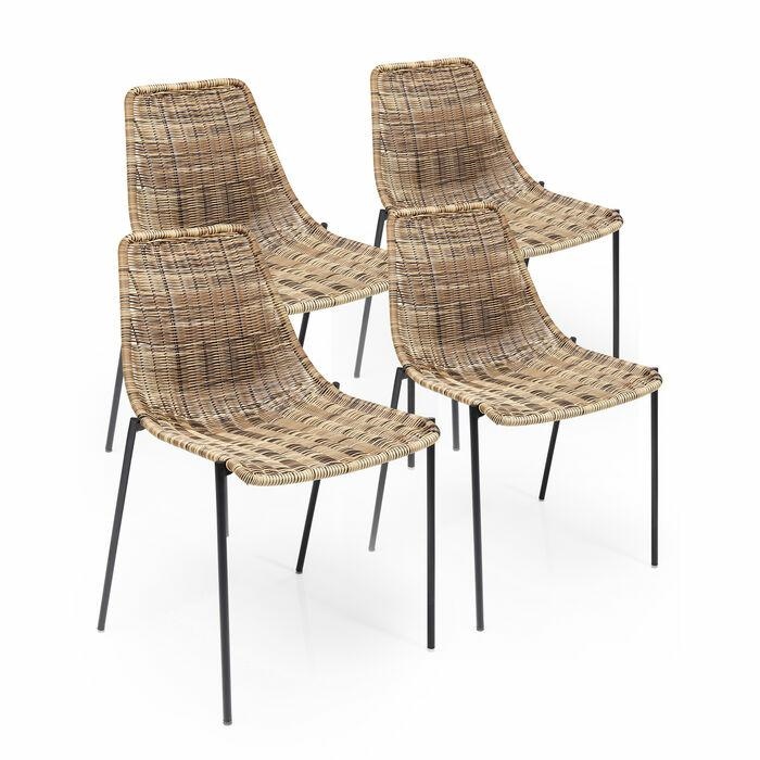 Scaune - Set de 4 Scaune Tansania 53,5x56x81,5 cm, Plastic Negru - Kare Design