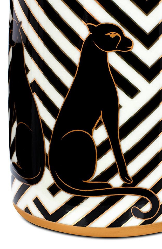 Borcan Decorativ Panther 15x15x25 cm, Porțelan - Kare Design [5]