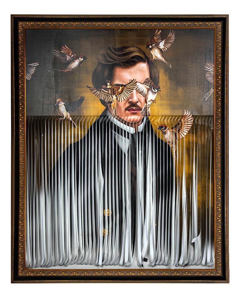 Produse - Tablou Decorativ Gentleman Cuts 130x4,5x163 cm, Pânză - Kare Design