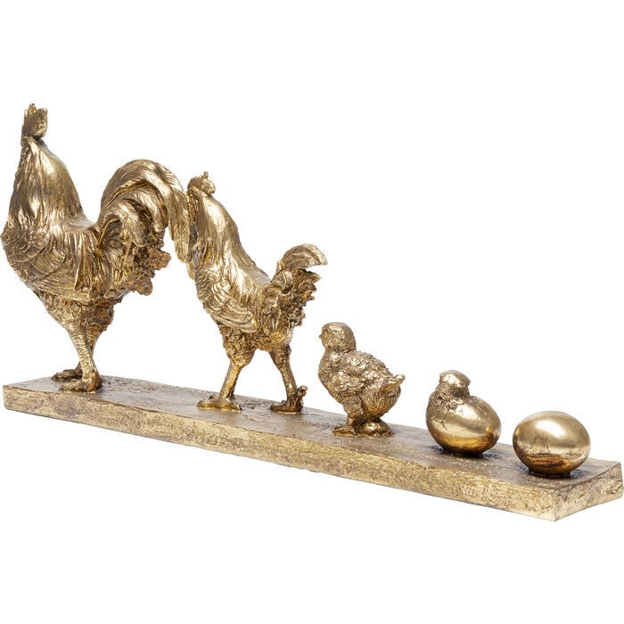 Decorațiune Chicken Evolution 57,5x11x27,5 cm, Rășină Auriu Antic - Kare Design [3]