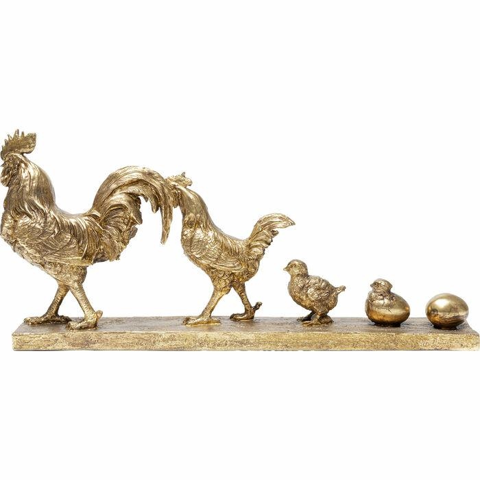 Decorațiune Chicken Evolution 57,5x11x27,5 cm, Rășină Auriu Antic - Kare Design [8]