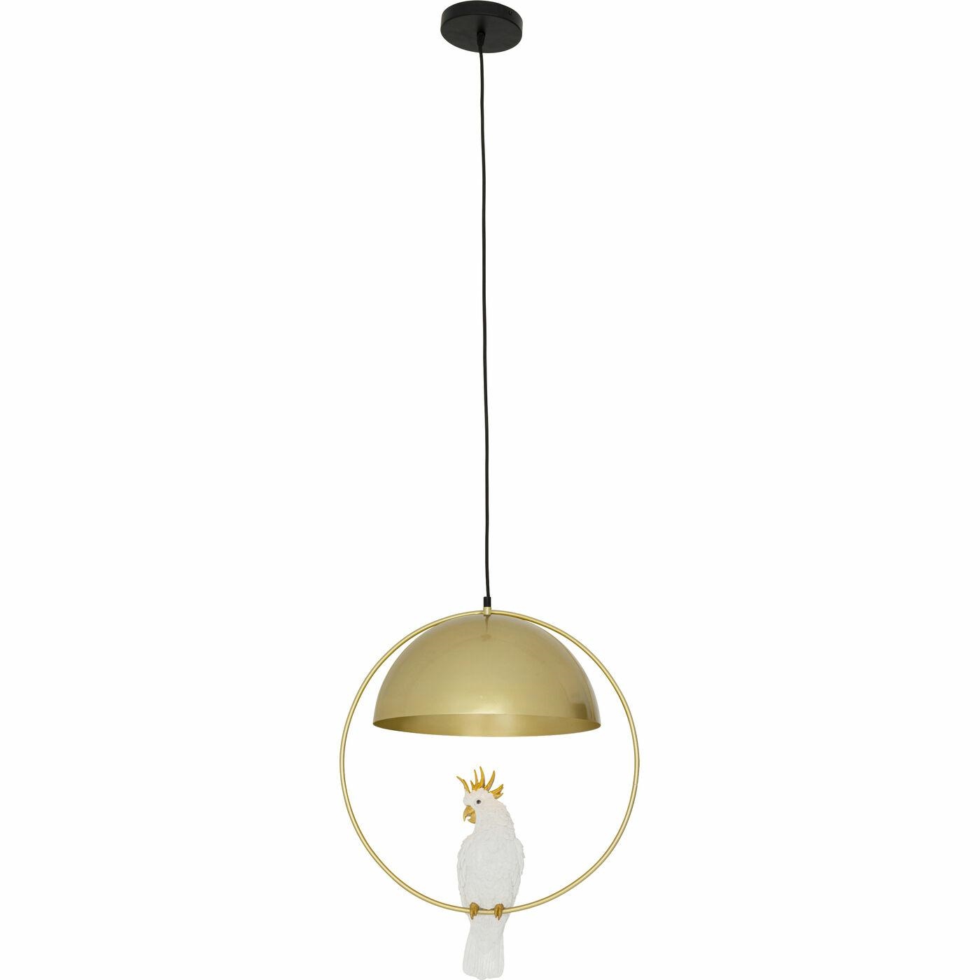 Produse - Pendul Animal Cockatoo 44x35x156 cm, Oțel Zincat și Cromat și Rășină Sintetică (Poliresină) Alb - Kare Design