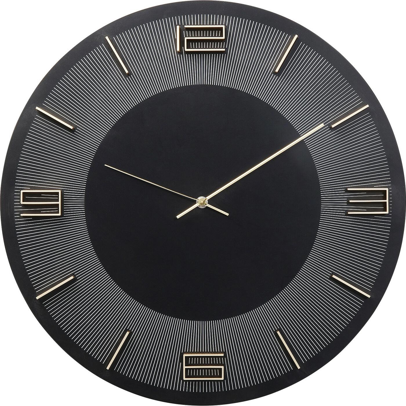 Produse - Ceas Decorativ Leonardo 29 48,5x4,5x48,5 cm, MDF și Aluminiu Negru, Auriu - Kare Design