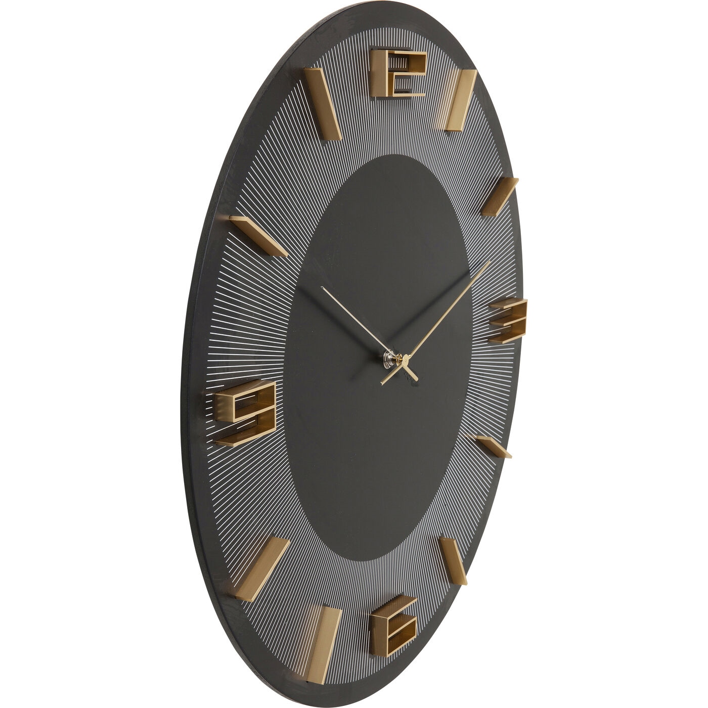Ceas Decorativ Leonardo 29 48,5x4,5x48,5 cm, MDF și Aluminiu Negru, Auriu - Kare Design [2]