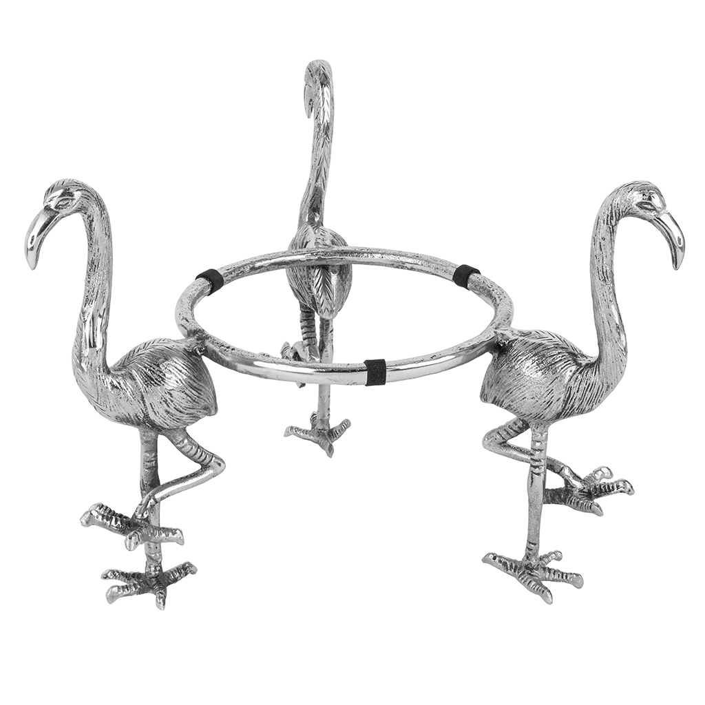 Bol Flamingo 36x36x33 cm, Aluminiu Argintiu Nichelat - Kare Design [4]