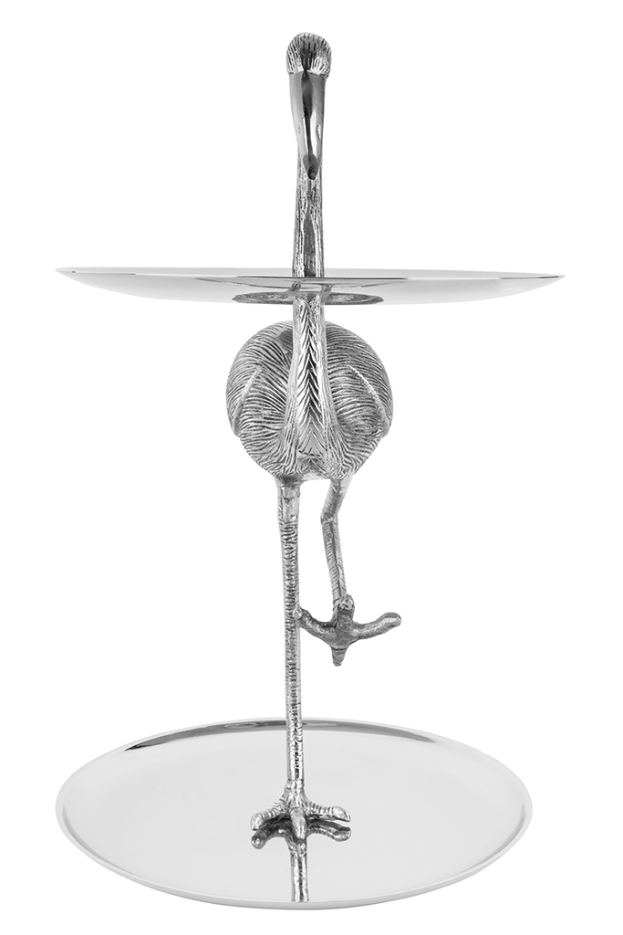 Platou/Etajeră Flamingo 38x43x53 cm, Aluminiu Argintiu - Kare Design [2]