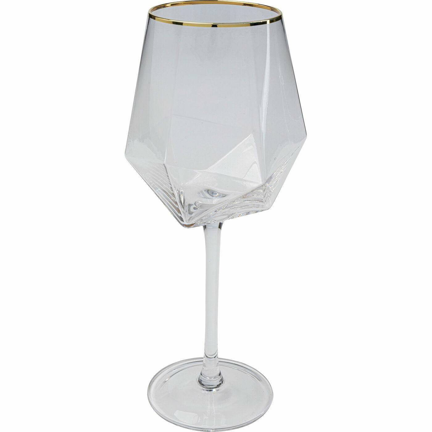 Set de 4 Pahare de Vin Diamond Rim 525 7,5x7x24,5 cm, Sticlă Transparent - Kare Design [2]
