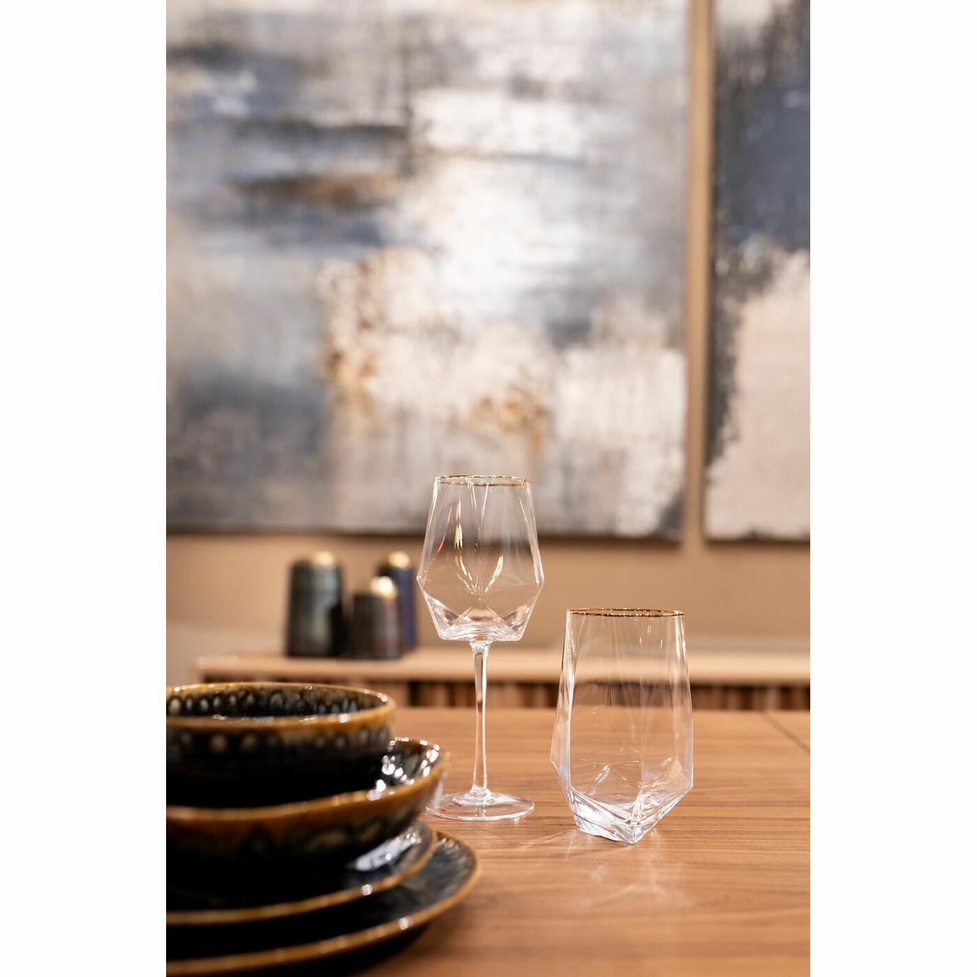 Set de 4 Pahare de Vin Diamond Rim 525 7,5x7x24,5 cm, Sticlă Transparent - Kare Design [5]