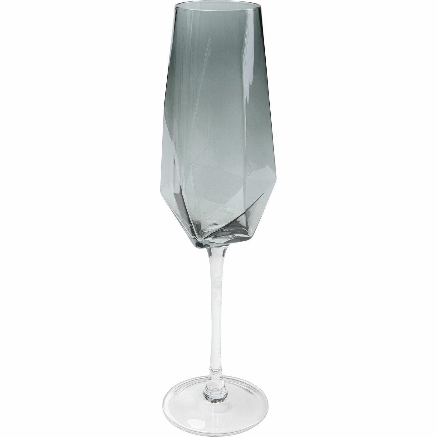 Set de 4 Pahare de Șampanie Diamond Smoke 365 7,5x5x27,5 cm, Sticlă În Nuanța de Gri - Kare Design [2]