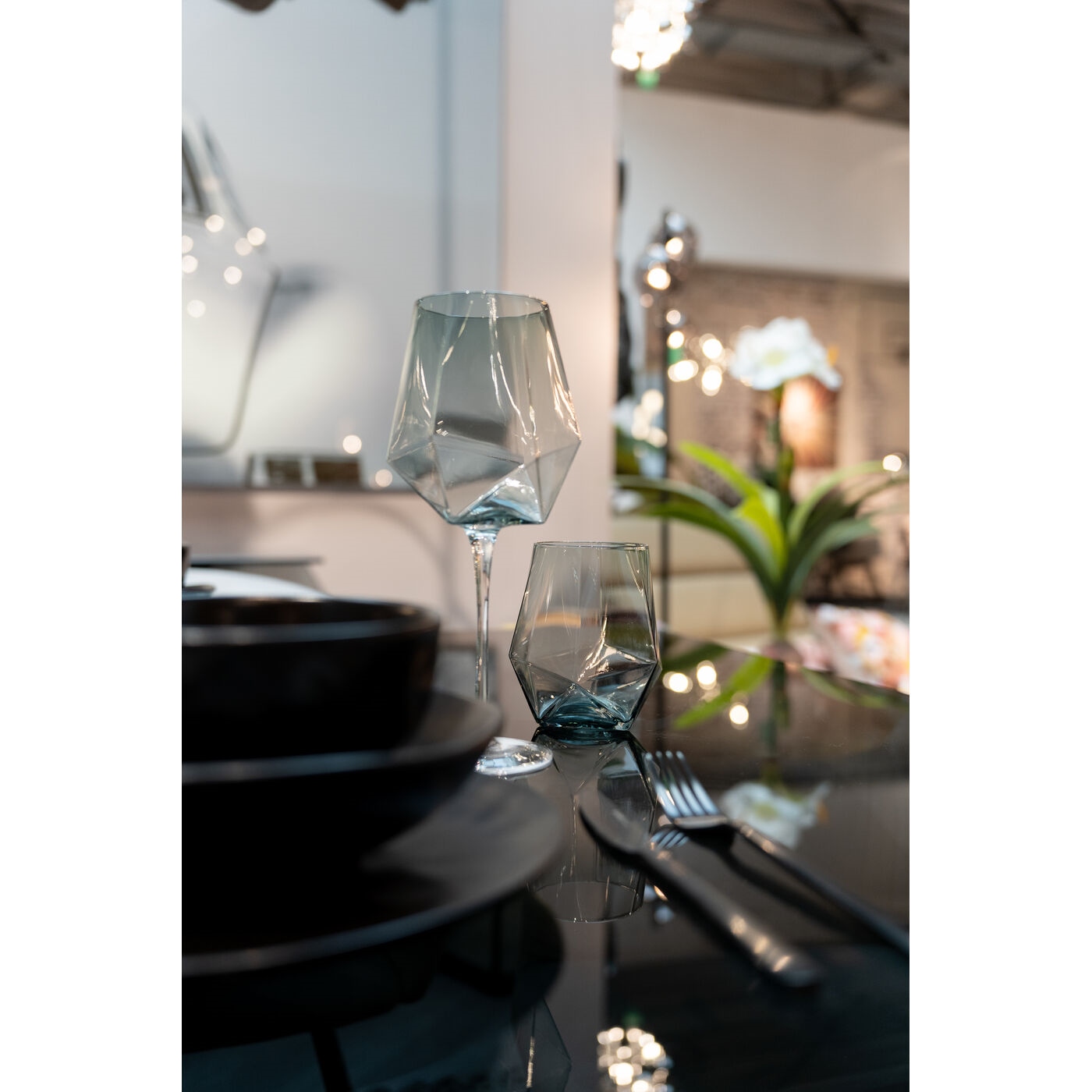 Set de 4 Pahare de Vin Diamond Smoke 660 8x8x26 cm, Sticlă Nuanță de Gri - Kare Design [5]