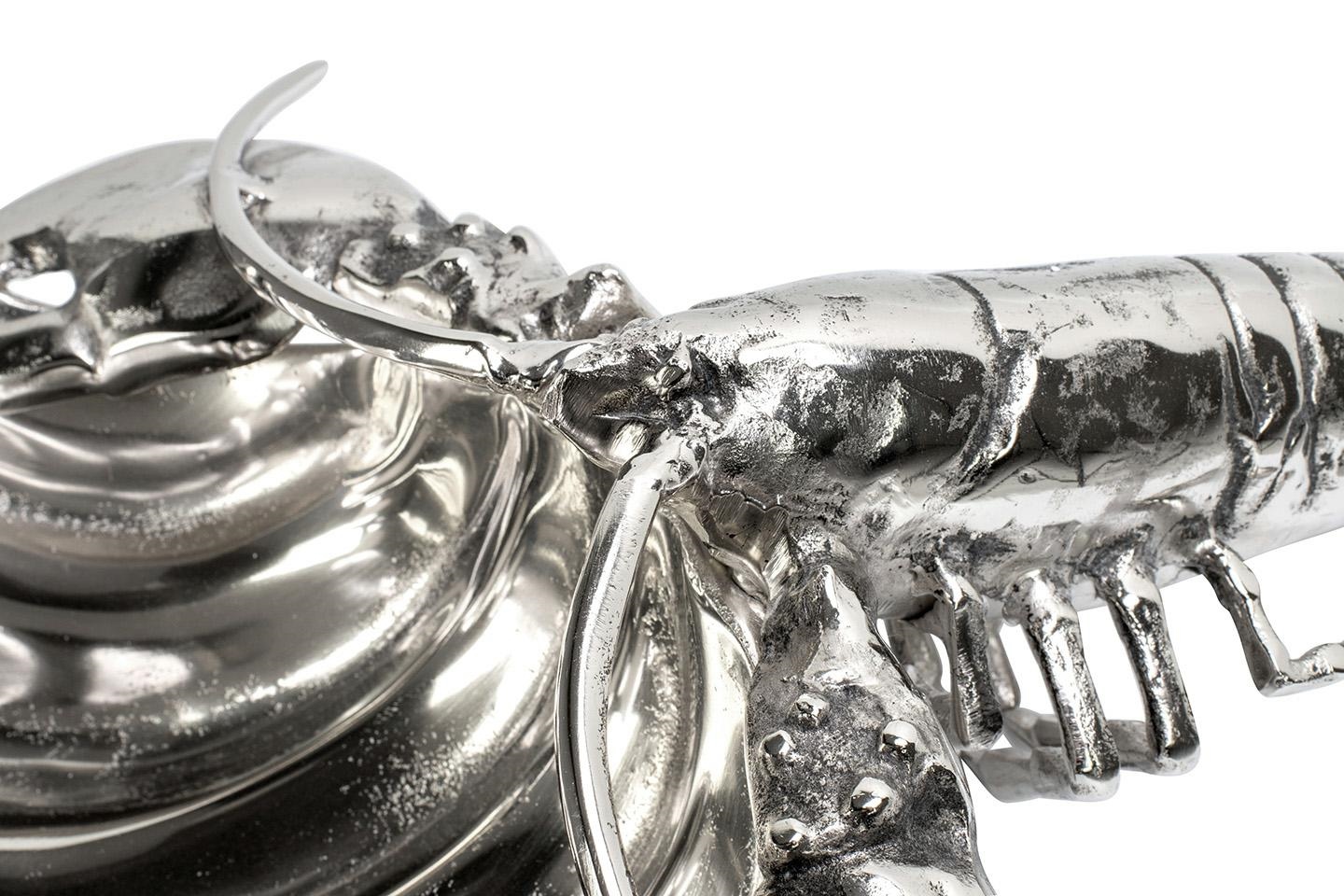 Răcitor pentru Băuturi / Platou Lobster 58x43x19 cm, Aluminiu Argintiu - Kare Design [4]