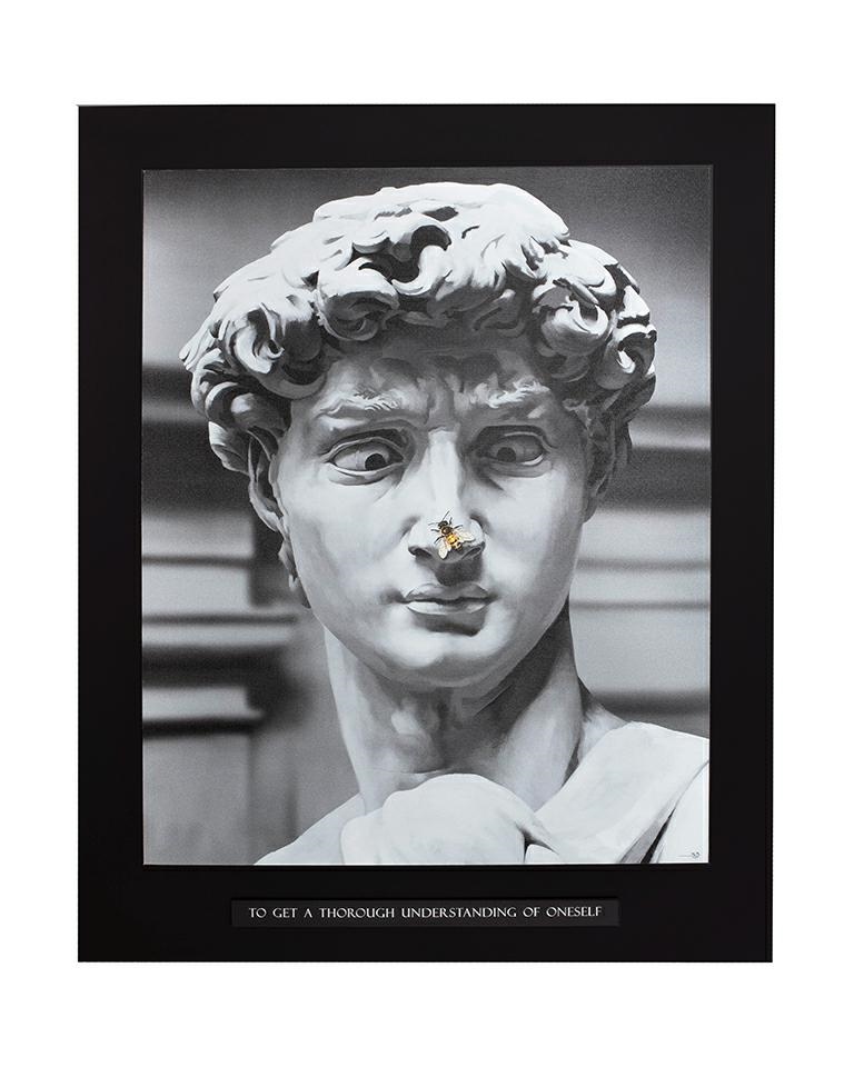 Produse - Tablou Decorativ Statue 110x4x125 cm, Pânză și Lemn de Pin - Kare Design