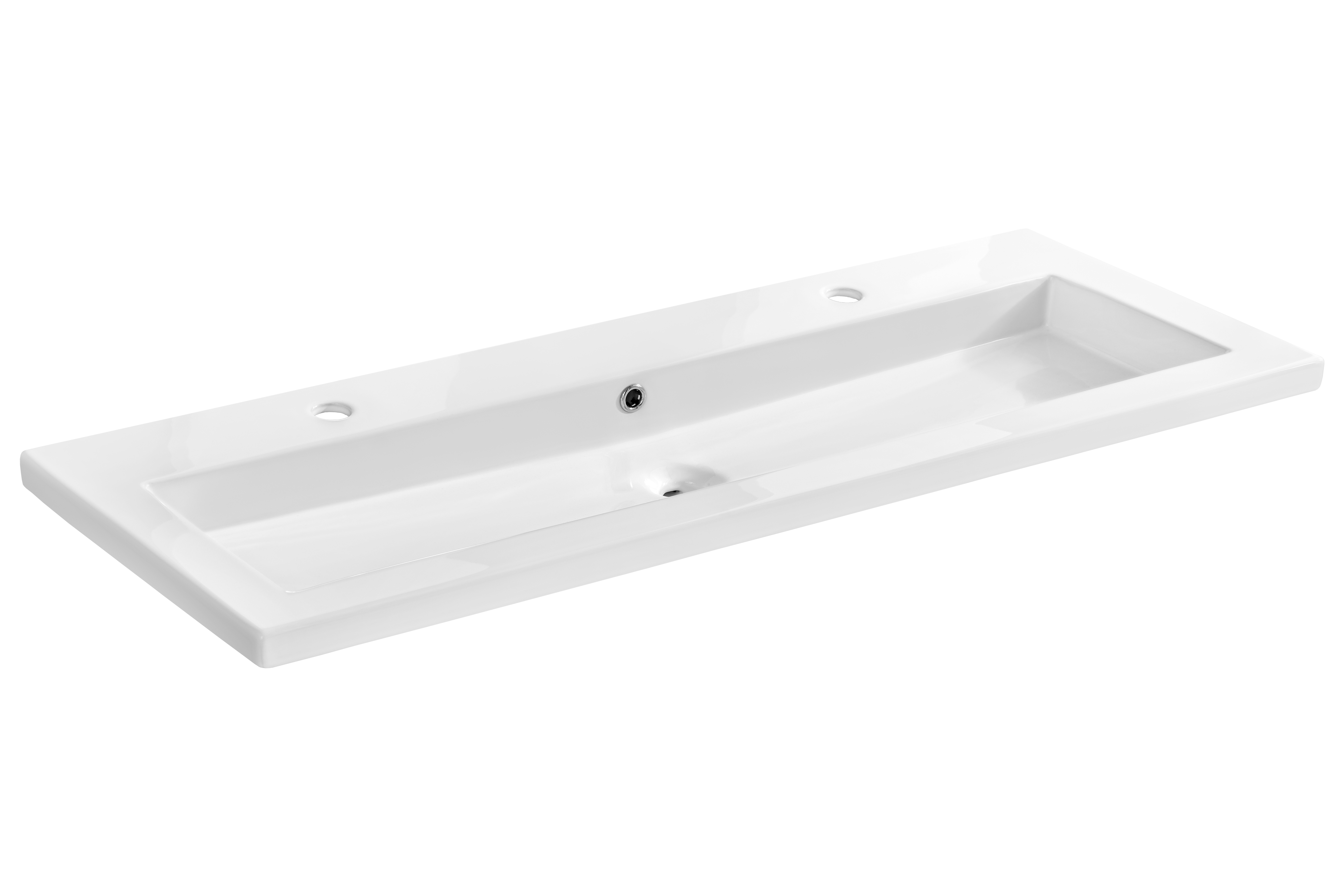 Produse - Lavoar Incastrat Spirit 120 cm, Ceramică, Alb Lucios, Cu Preaplin - COMAD