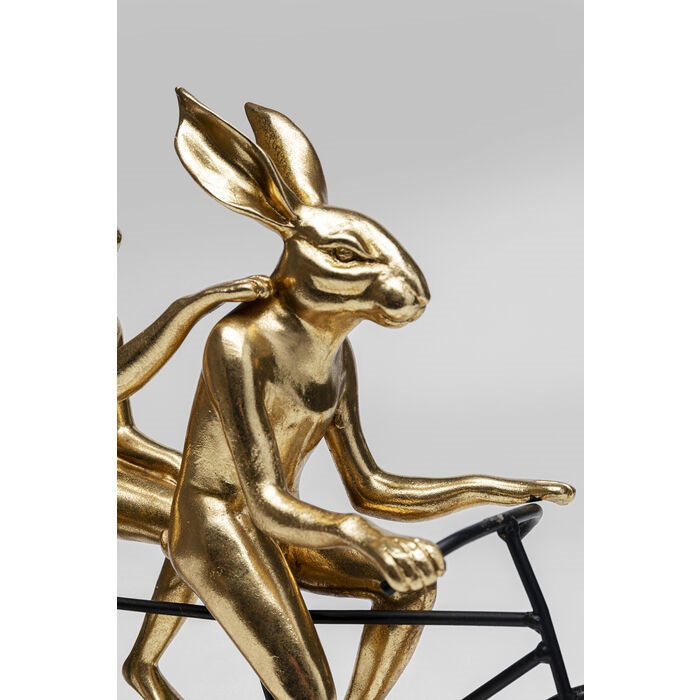 Decoraţiune Tandem Rabbits 42,5x10,5x34 cm, Oțel Laminat și Rășină Poliesterică Auriu, Negru - Kare Design [5]