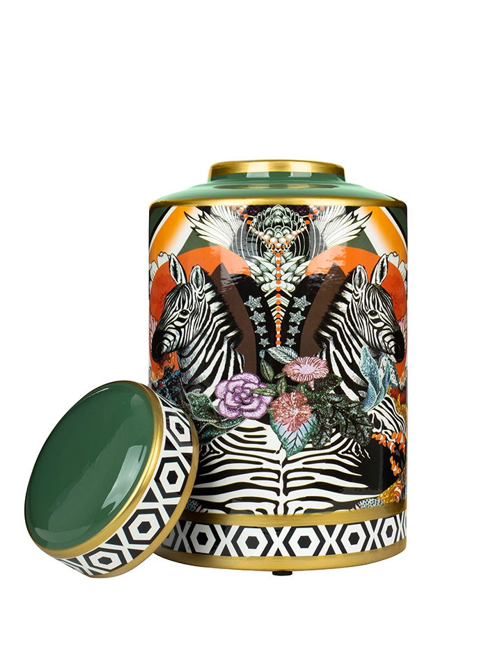 Borcan Decorativ Zebra Duo 18x18x30 cm, Porcelană - Kare Design [2]