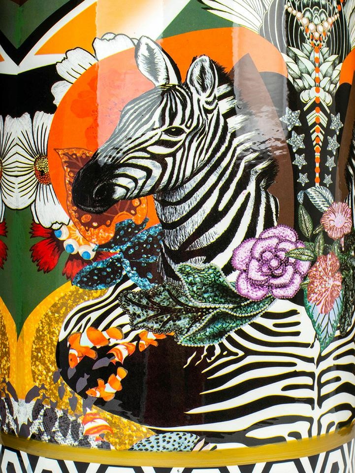 Borcan Decorativ Zebra Duo 18x18x30 cm, Porcelană - Kare Design [5]