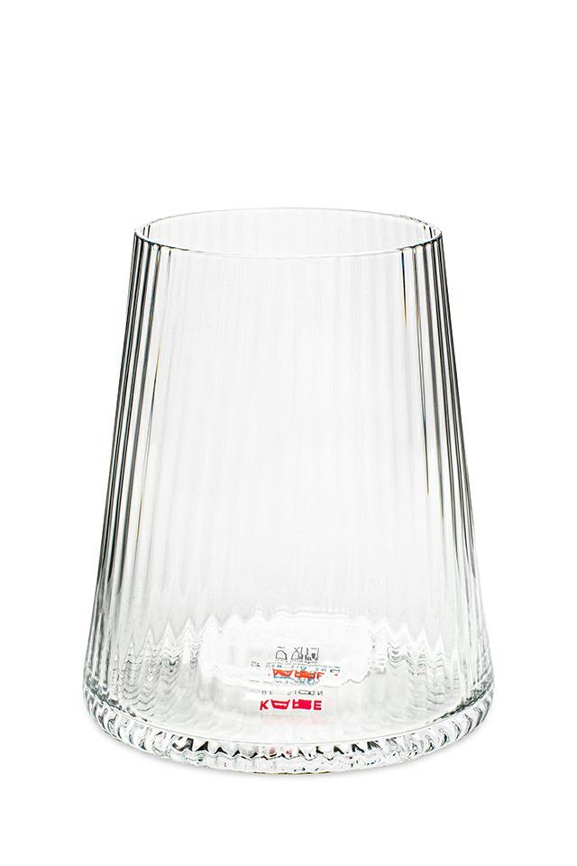 Set de 4 pahare Riffle 9,5x9,5x11 cm, Texturi de Sticlă Transparent - Kare Design [2]
