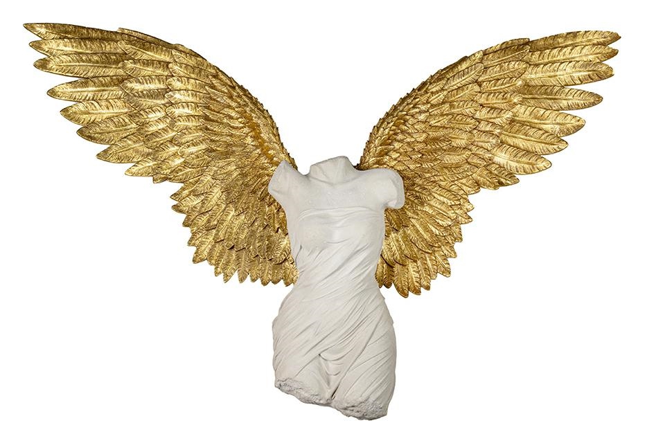 Produse - Decorațiune de Perete Guardian Angel 203x30,5x140 cm, Rășină Alb - Kare Design