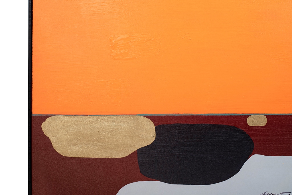 Tablou Decorativ Abstract Shapes Orange 73x4,5x143 cm, Pânză Portocaliu - Kare Design [3]
