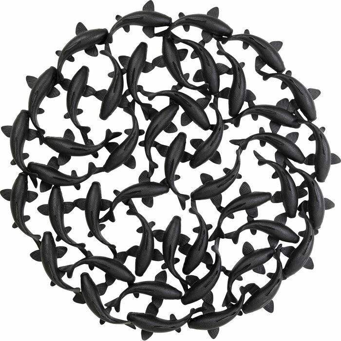 Produse - Decorațiune de Perete School Of Koi 160x10x160 cm, Fibră de Sticlă Negru - Kare Design
