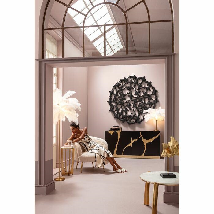 Decorațiune de Perete School Of Koi 160x10x160 cm, Fibră de Sticlă Negru - Kare Design [8]