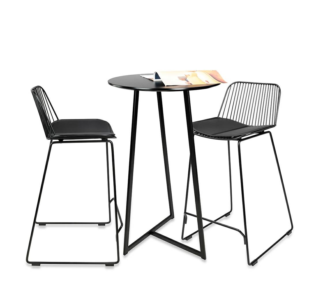 Masă de Bar Allen 60x60x110 cm, Negru Vopsit În Câmp Electrostatic - King Home [9]