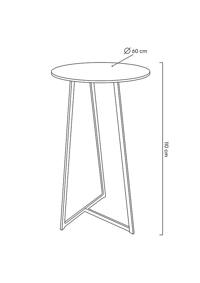 Masă de Bar Allen 60x60x110 cm, Negru Vopsit În Câmp Electrostatic - King Home [10]