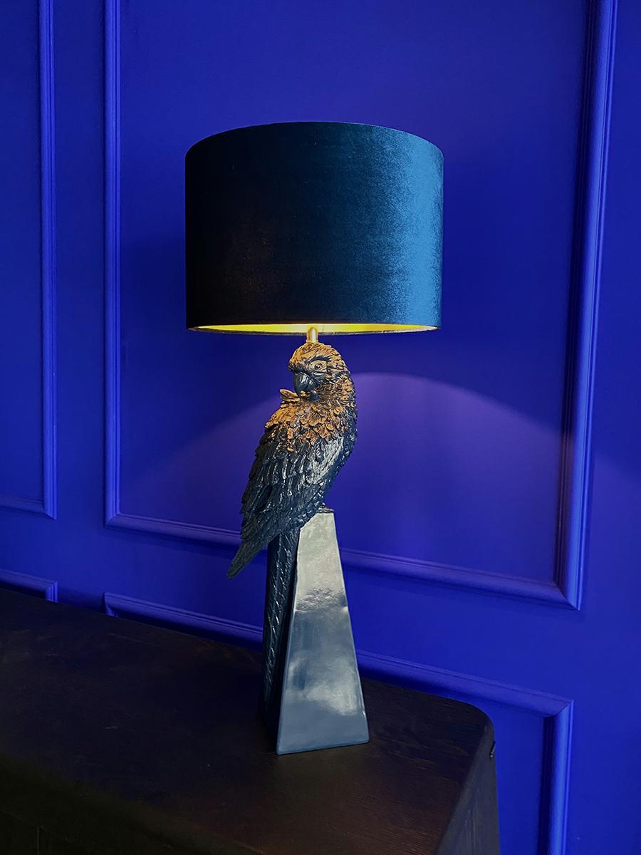 Lampă de Masă Parrot 84, Țesătură Albastru - Kare Design [10]