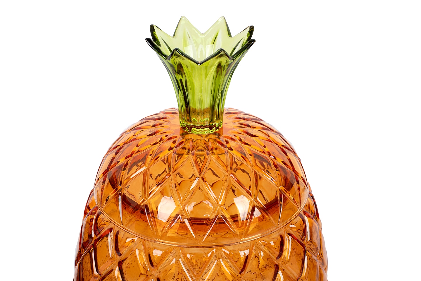 Dozator de Băuturi Pineapple 26x26x50 cm, Sticlă Suflată Chihlimbar - Kare Design [3]