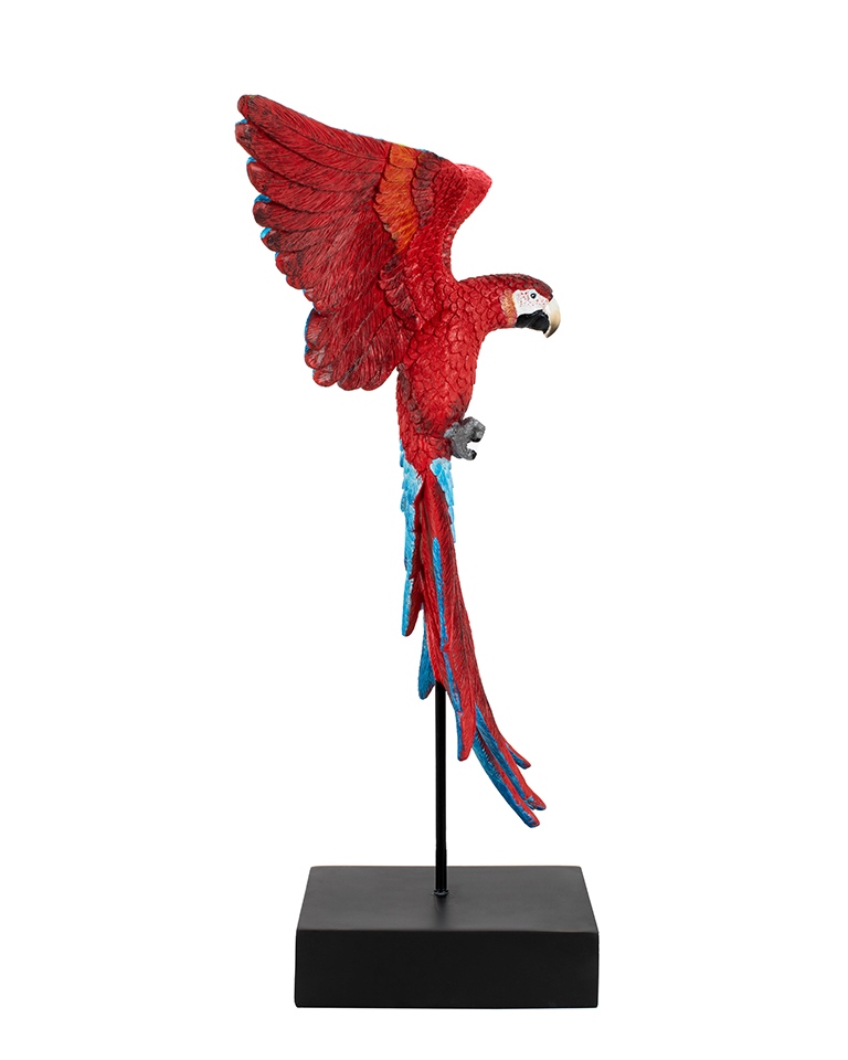 Decorațiune Papagal Aripi Deschise Roșu / Albastru Papagal Aripi Deschise Roșu 52,1x61,2x17,2 cm, Rășină Polimerică Roșu; Albastru - Kare Design [2]