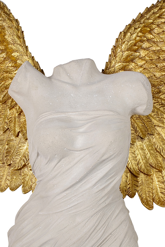 Decorațiune de Perete Guardian Angel 71x17,8x124 cm, Rășină Alb și Auriu - Kare Design [4]