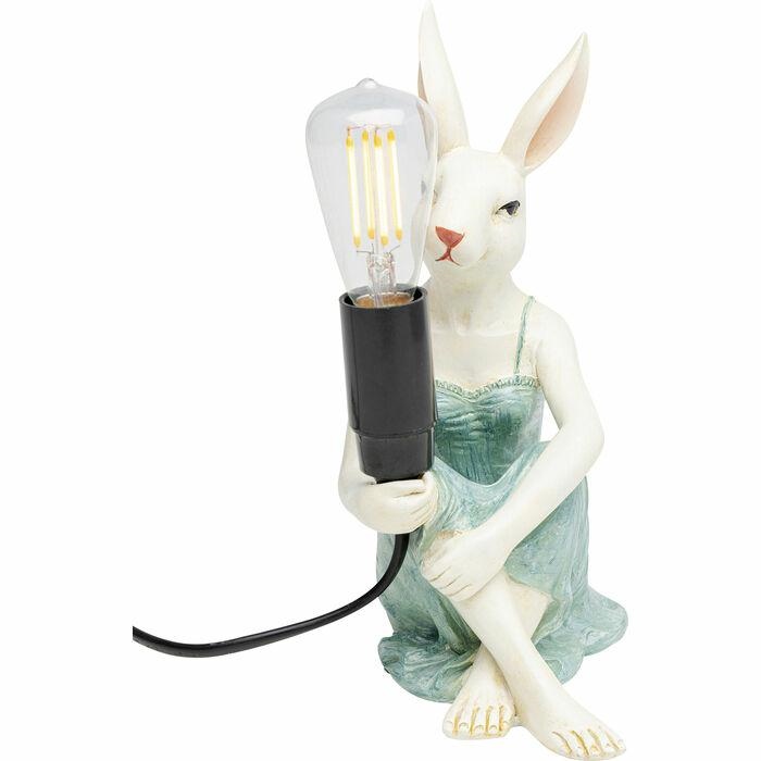 Produse - Lampă de Masă Girl Rabbit 14x12x21 cm, Rășină Poliesterică Lacuită - Kare Design
