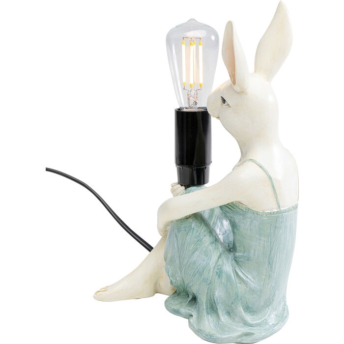Lampă de Masă Girl Rabbit 14x12x21 cm, Rășină Poliesterică Lacuită - Kare Design [3]