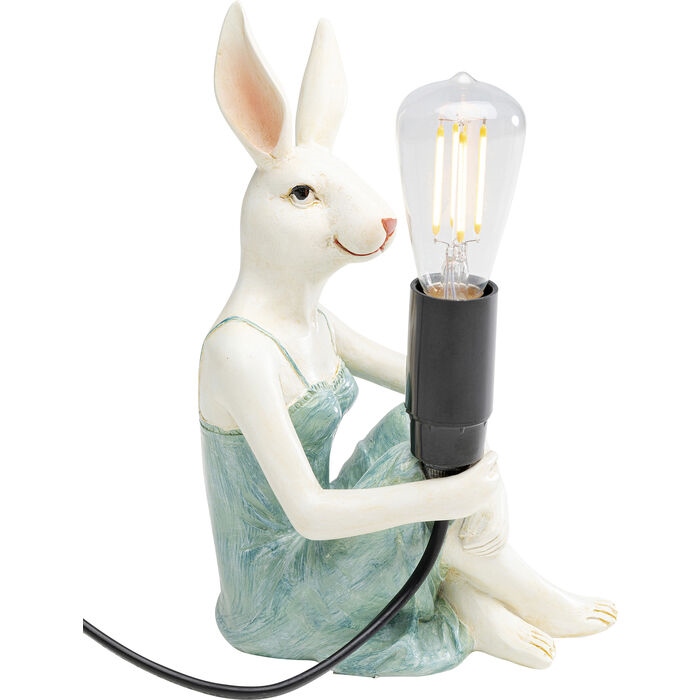 Lampă de Masă Girl Rabbit 14x12x21 cm, Rășină Poliesterică Lacuită - Kare Design [4]
