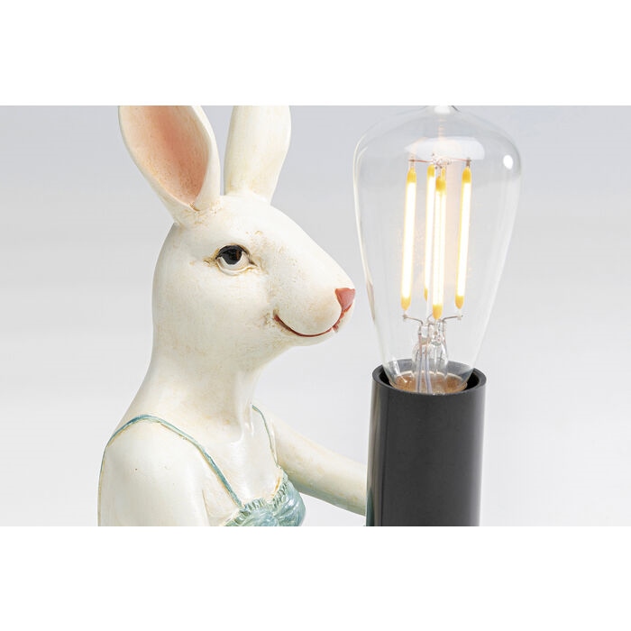 Lampă de Masă Girl Rabbit 14x12x21 cm, Rășină Poliesterică Lacuită - Kare Design [5]