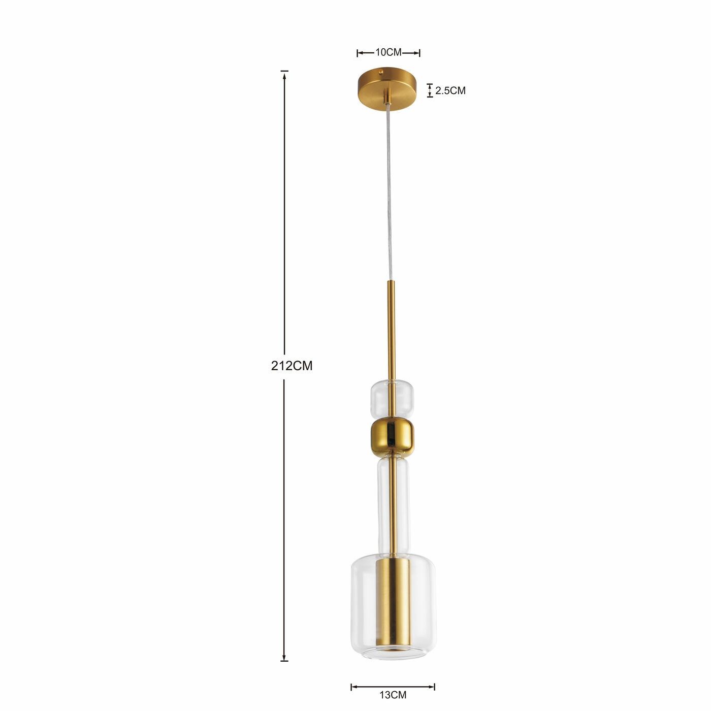 Pendul Candy Bar 13x13x60 cm, Oțel Lacuit și Sticlă Auriu - Kare Design [5]