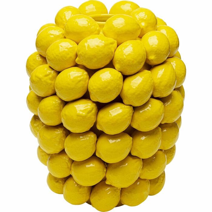 Produse - Vază Decorativă Lemon Juice 31x31x40 cm, Porcelană Galben Intens Lucios, Luxos - Kare Design