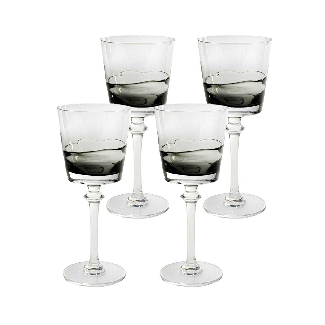 Produse - Set de 4 Pahare pentru Vin Roșu Mimi 21 8,6x8,6x20,6 cm, Sticlă Gri - Kare Design