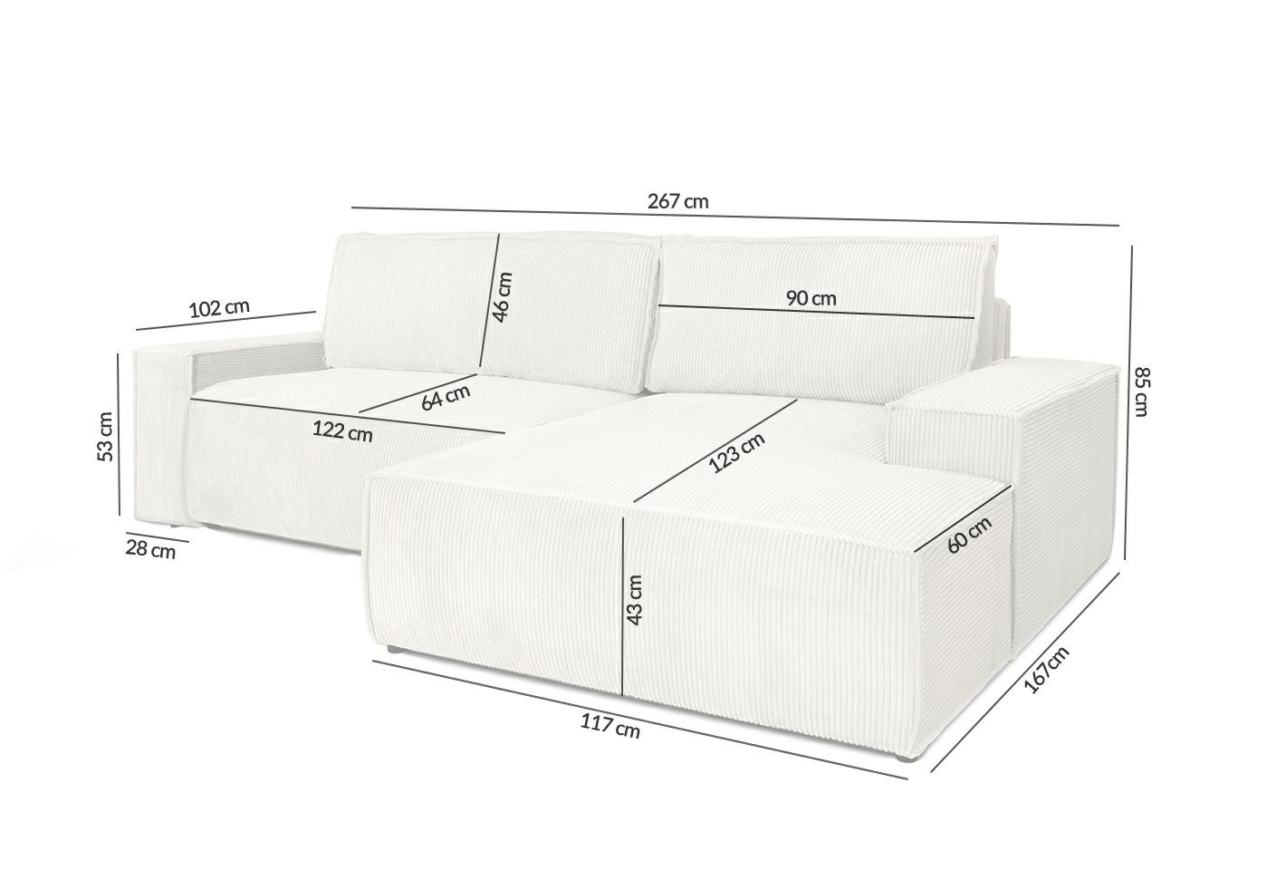 Colțar Pillow M 267x167x85 cm, Bej Deschis - King Home [2]